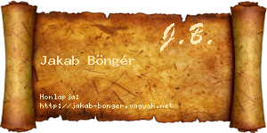 Jakab Böngér névjegykártya