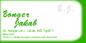 bonger jakab business card